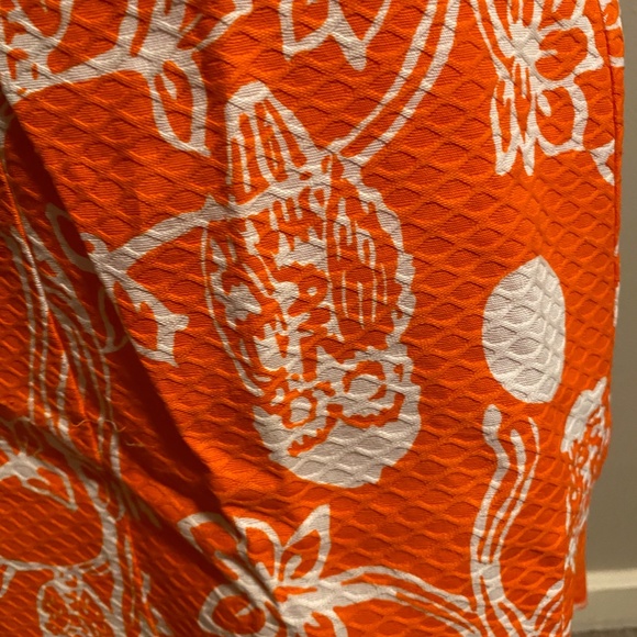 Vintage 60s Orange Owl Hawaiian Print Sheath Dresa - Picture 2 of 3